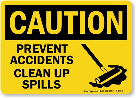 Spill Clean Up Signs Clean Up Chemical Spill Signs