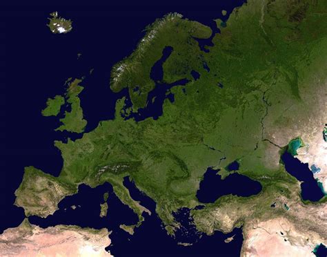 Detailed Satellite Map Of Europe Europe Detailed Satellite Image