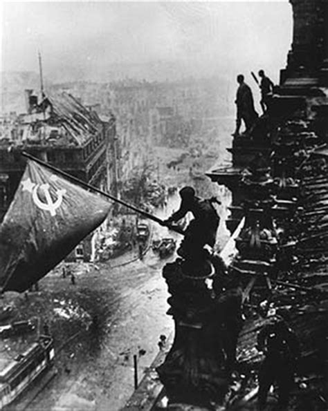 Raising The Soviet Flag Over The Reichstag Vertical Classic By