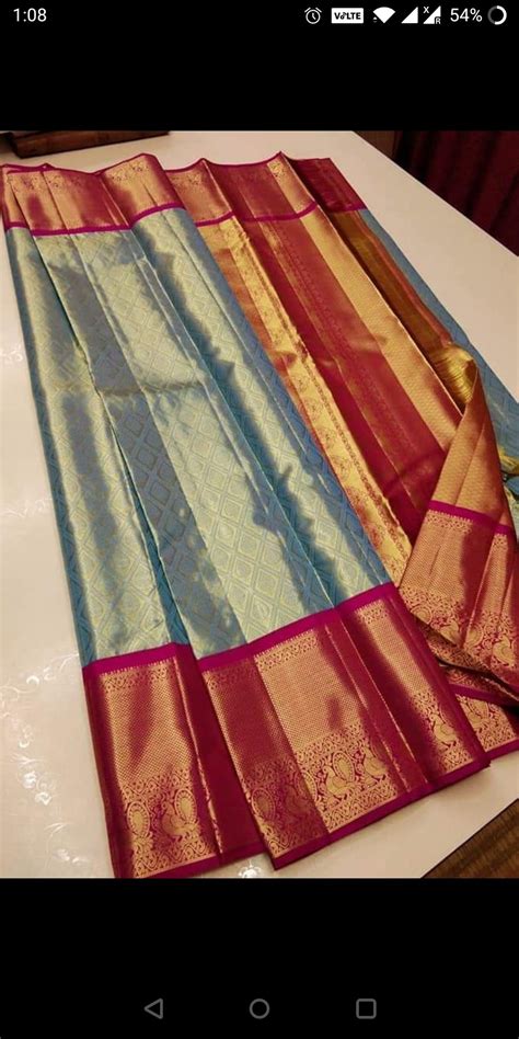 🌺🌺🌺 Pure Kanchipuram Silk Sarees Handwowen With Korvai Gold Pattern Price 17700⛵ Bridal Silk