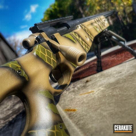 Reptile Camo Themed Rifle Cerakoted Using Noveske Bazooka Green Armor