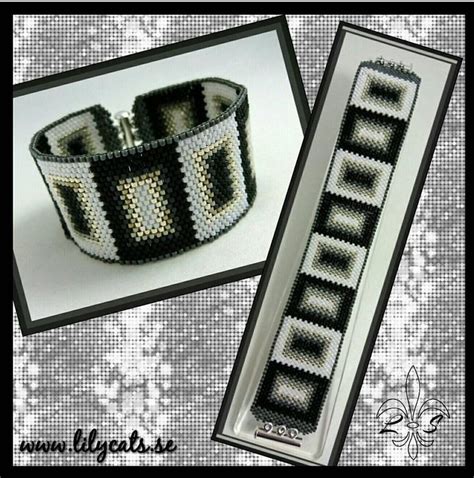 Two Bracelets With Black And White Designs On Them One Is Made Out Of