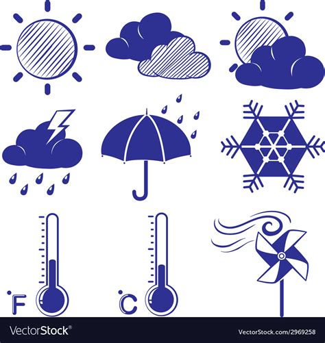 Different Weather Conditions Royalty Free Vector Image
