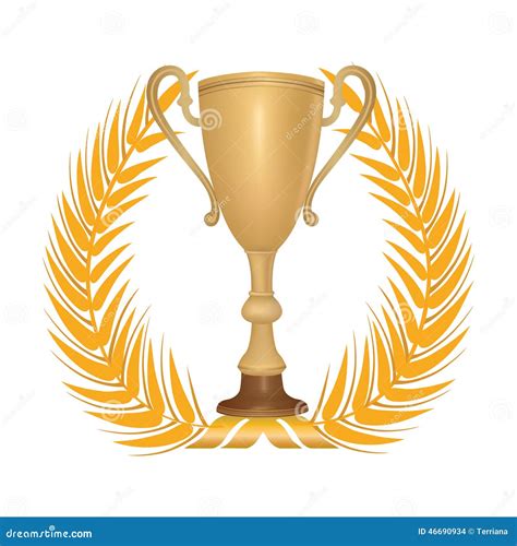 Winner Symbol With Golden Laurel Garland Stock Illustration