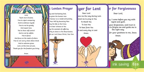 Daily Prayers For Lent A4 Display Poster Teacher Made