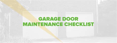 Garage Door Maintenance Checklist Exl Garage Doors