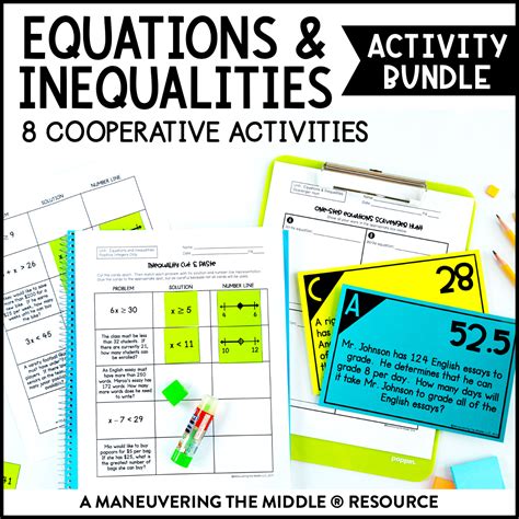Equations And Inequalities Activity Bundle 6th Grade Maneuvering The