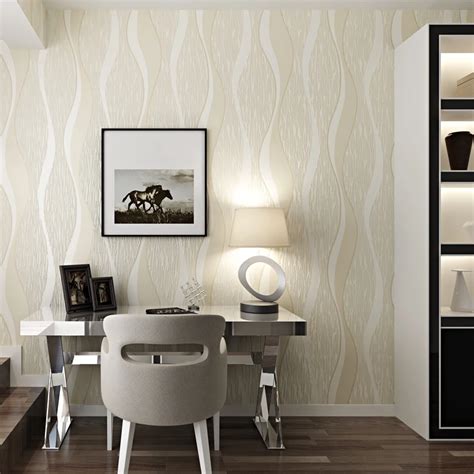 Modern Vertical Stripe Wallpaper Roll For Living Room Walls 3d Wave Non