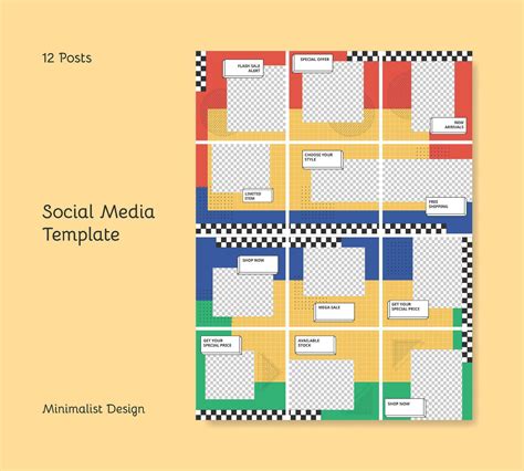 Social Media Feeds Template With Minimalist Design 35552747 Vector Art