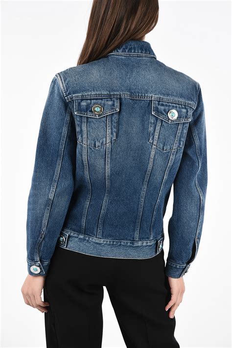 Burberry Denim Jacket With Jewel Buttons Women Glamood Outlet