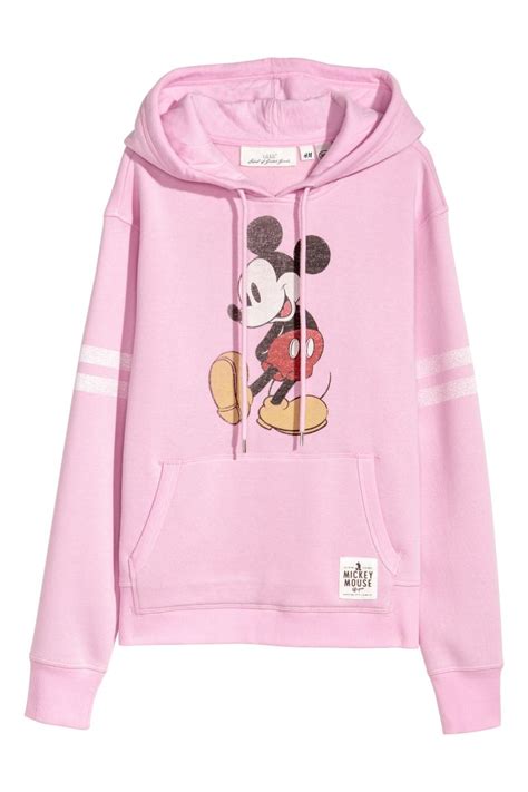 Printed Hoodie Light Pinkmickey Mouse Ladies Handm Ca