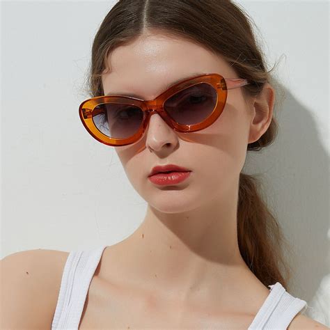Candy Color Classic Simple Cateye Sunglasses Women Big Frame Sexy Vintage Sun Glasses Female
