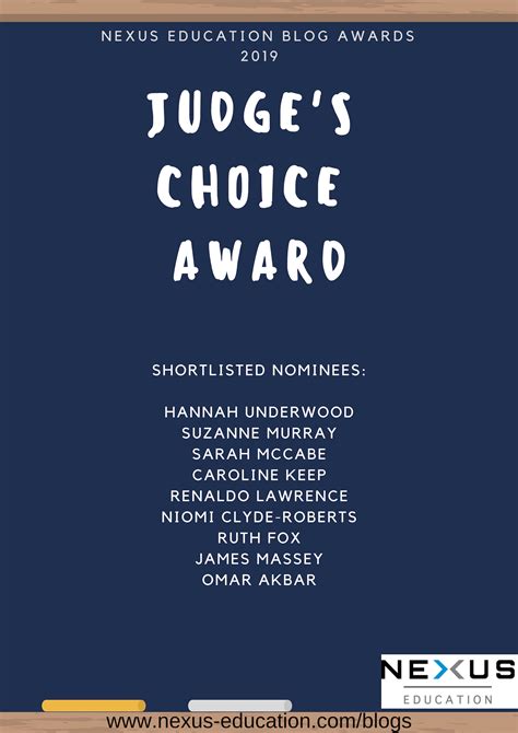 Judges Choice Award Nominees Nexus Education