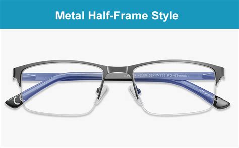 eyecedar 5 pack reading glasses men blue light blocking half frame rectangle style spring hinges
