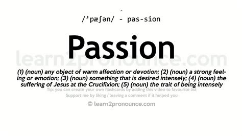 Passion Pronunciation And Definition Youtube