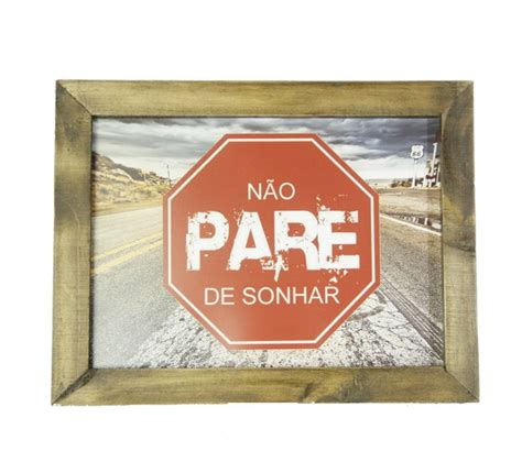 Quadro Decorativo 18x24 Cm Não Pare De Sonhar Placa Elo7