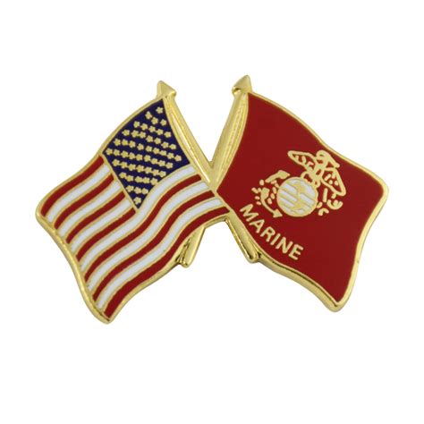 Usmc Marine Corps Lapel Pin Flags Of Marine Corps And United States
