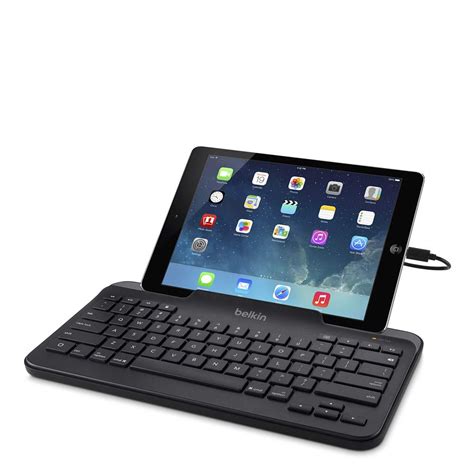 Wired Tablet Keyboard W Stand For Ipad Lightning Connector