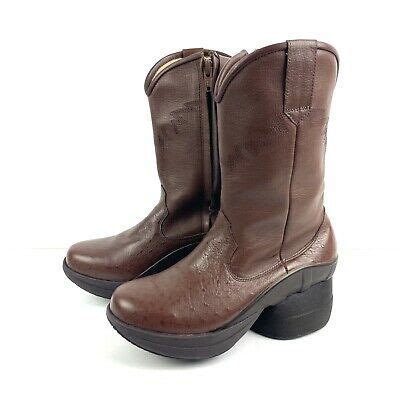 Z Coil Boots Brown Leather Western Style Women Zip Up Orthopedic Discontinued EBay Boots