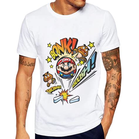 New Product Mario Funny Men T Shirt Boing Bonk Whoosh Mens T Shirts