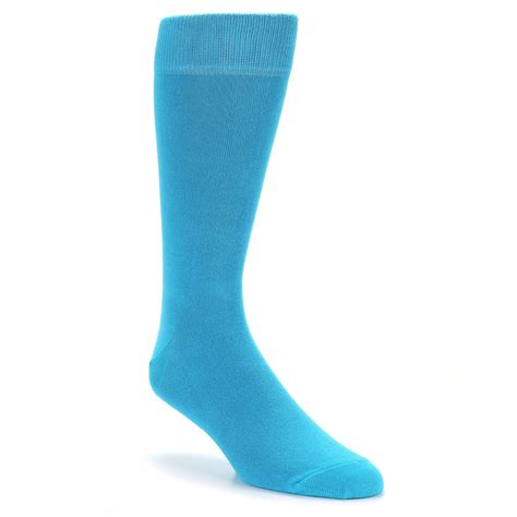 Malibu Blue Solid Color Socks Mens Dress Socks Boldsocks