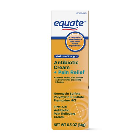 Equate Maximum Strength First Aid Antibiotic Cream Pain Relief
