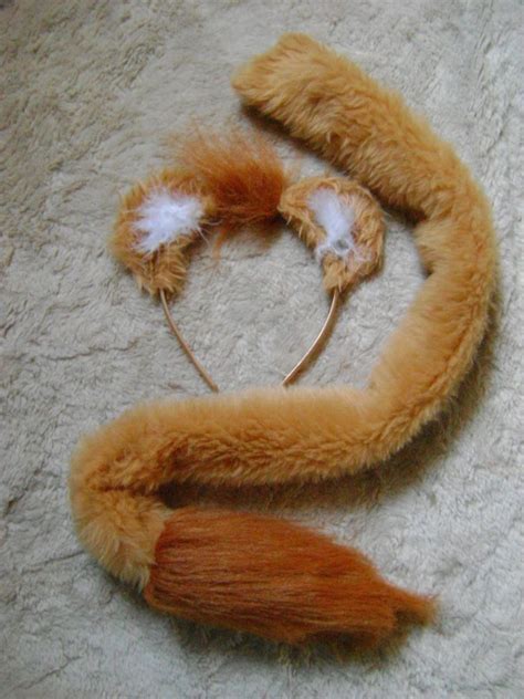 Lion Ears And Tail Set Animal Fancy Dress Lion Costume Faux Fur Tip