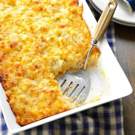 Three Cheese Hash Brown Bake Recipe How To Make It Taste Of Home