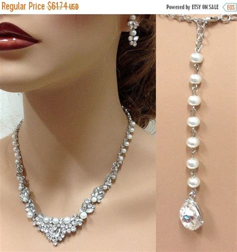 Bridal Jewelry Set Bridal Back Drop Bib Necklace By GlamDuchess