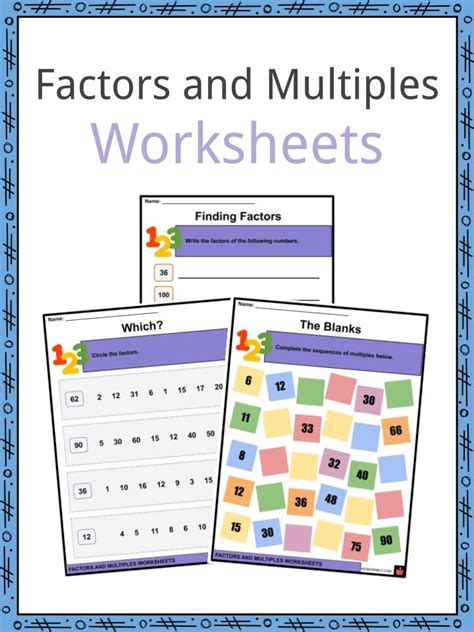 Worksheets For Factors And Multiples