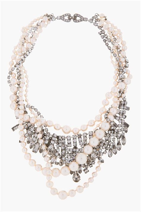 Tom Binns White Pearl Swarovski Crystal Grande Dame Necklace Womens Necklaces Beautiful