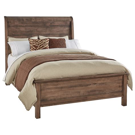 Daniels Amish Hudson 30 76143404 Rustic King Sleigh Frame Bed With