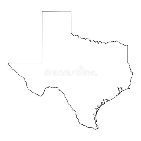 Texas Tx State Border Usa Map Outline Stock Vector Illustration Of