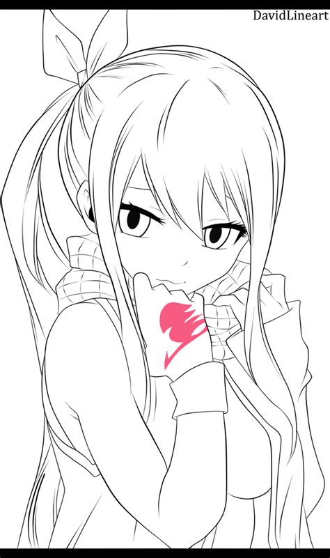 Lucy Heartfilia Lineart By Davidlineart On Deviantart