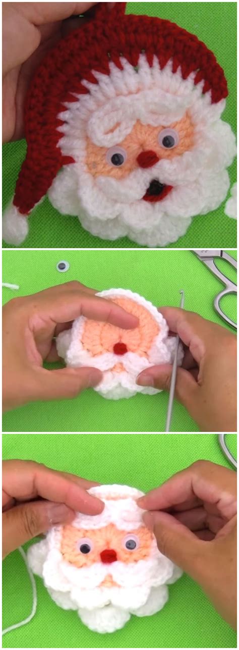 Diy Crochet Santa Claus Applique Crochet Ideas