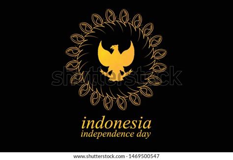 Vector Silhouette Gold Garuda Pancasila Indonesian Stock Vector