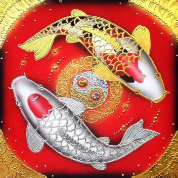 2 Koi Fish Painting For Sale By Asian Artists Royal Thai Art