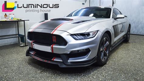 Wrapping Ford Mustang With Shelby Bodykit By Luminous Printing House