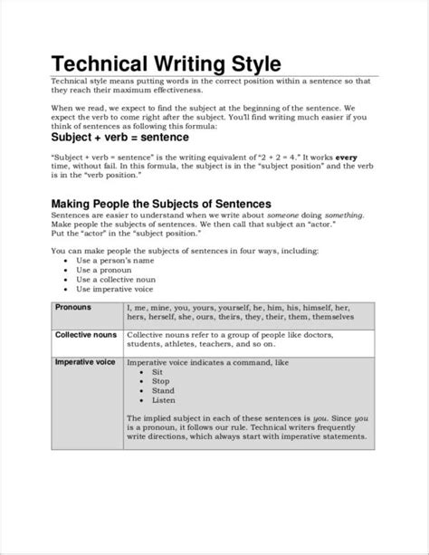Free 13 Technical Writing Samples And Templates In Pdf