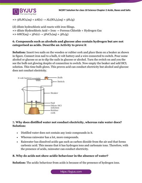 Ncert Solutions For Class 10 Science Chapter 2 Acids Bases And Salts