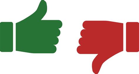 Thumb Up And Thumb Down Vector The Thumbs Up And Thumbs Down Icons