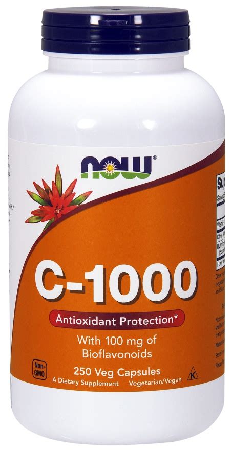 Ascorbic acid (vitamin c) is an essential vitamin that is well known for its effects on the immune system. NOW Foods Vitamin C-1000 with 100mg Bioflavonids ...