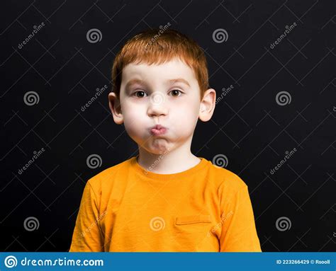 A Boy With Red Hair Stock Image Image Of Blow Puffed 223266429