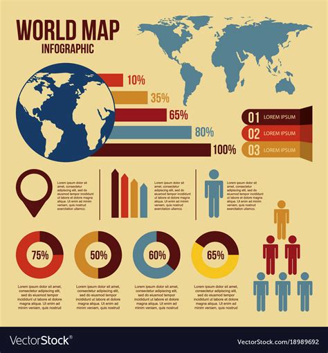 World Map Infographics And Information Graphics Vector Image