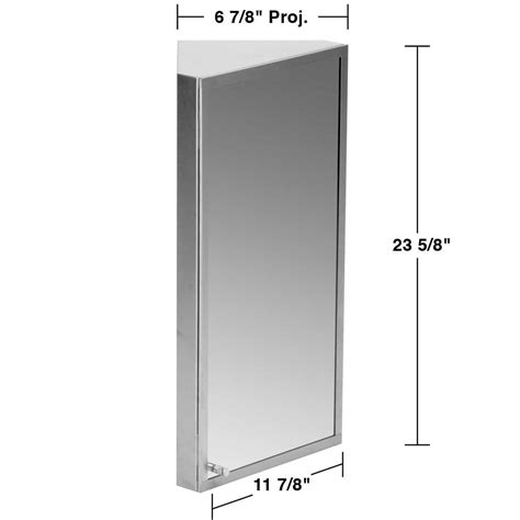 Infinity Corner Medicine Cabinet With Mirror Wall Mount Brushed