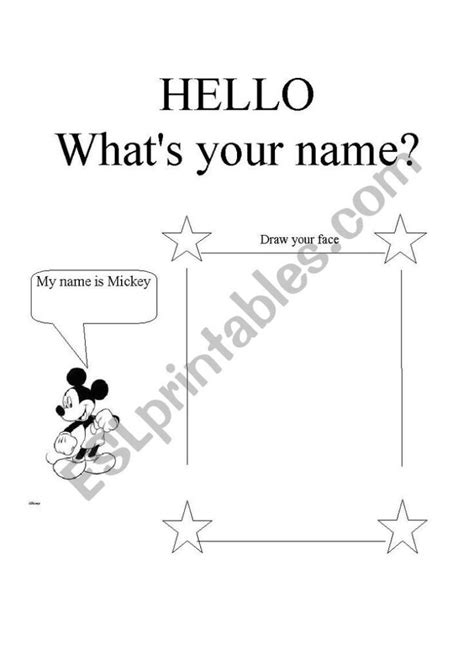 Hello My Name Is Esl Worksheet By Elynet84 Kindergarten Worksheets