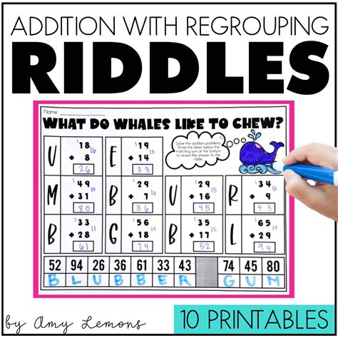 2 Digit Addition With Regrouping Riddles Amy Lemons