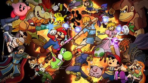 Video Game Characters Super Smash Bros Ultimate Mario Bros Pikachu