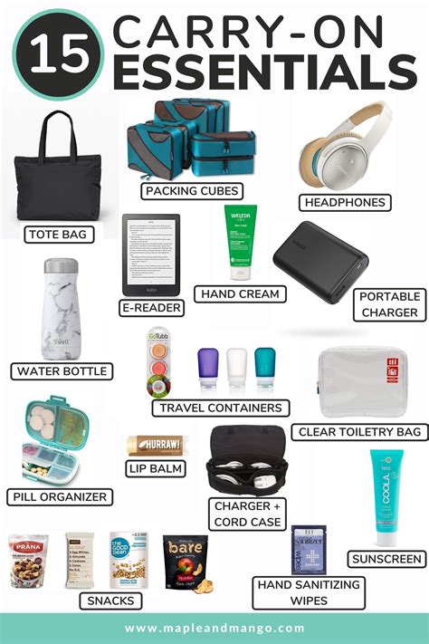 15 carry on travel essentials maple mango packing tips for travel travel essentials