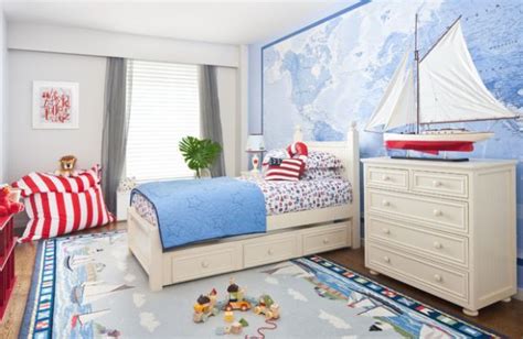 Nautical Themed Kids Room With Stars And Stripes Thrown In For Good